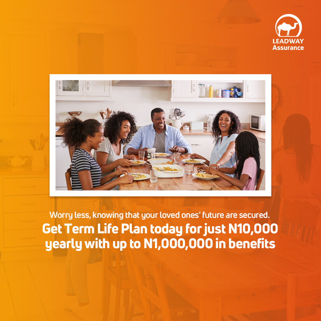 LeadwayInsure's tweet photo. You too can live a life of no worries, knowing that the future of your loved ones is secure. Get #TermLifePlan today for just 10k yearly with up to 1,000,000 in benefits to fund their ambitions
Visit https://t.co/8tpPl1Q4yZ or send us a DM now to begin.
#LifeInsurance https://t.co/UU5mHjkYgb