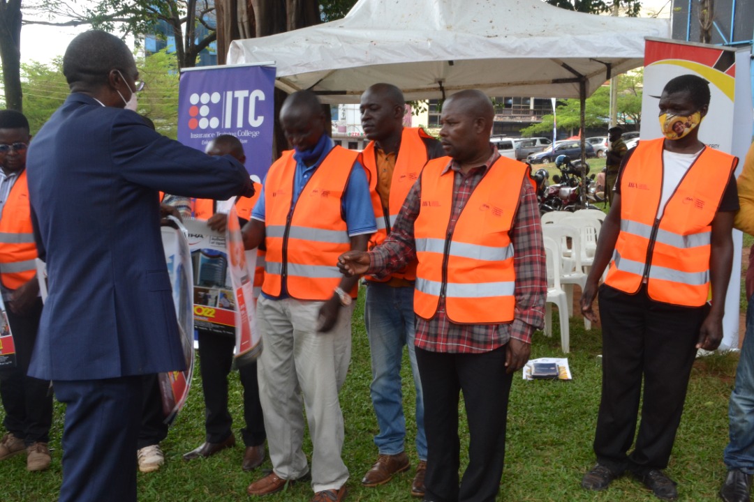 Purelykhamiisi's tweet image. As a way of promoting awareness about road safety and security, @IraUganda provided Boda Boda riders that attended the #InsuranceWeek22 at Railway Grounds with Reflector Jackets. 
#DrivingInsuranceGrowth