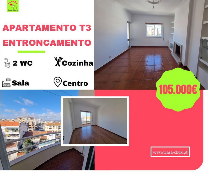 CasaClick3's tweet image. ❗️Apartamento T3❗️
📍Entroncamento, no centro
🛏 Composto por 3 quartos, sala de estar, 2 WC, cozinha
👉🏽 5 andar com elevador 👈🏽
🔴 Não perca esta oportunidade e venha visitar!
🟢 Contacte-nos para mais informações!