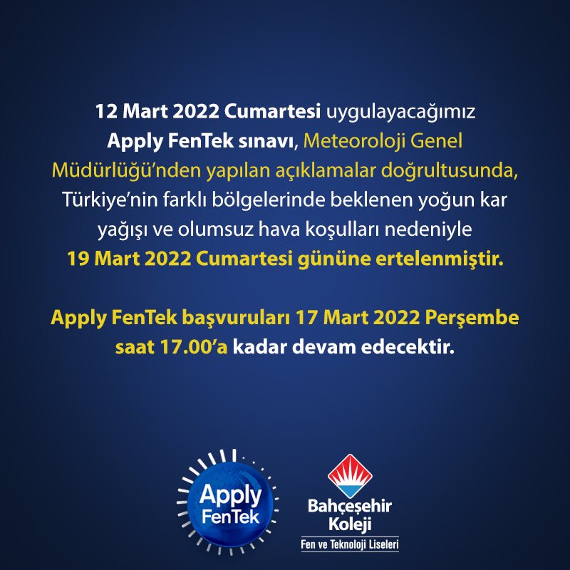 📢 Bahçeşehir Koleji Fen ve Teknoloji Liseleri Kabul Sınavı Hakkında