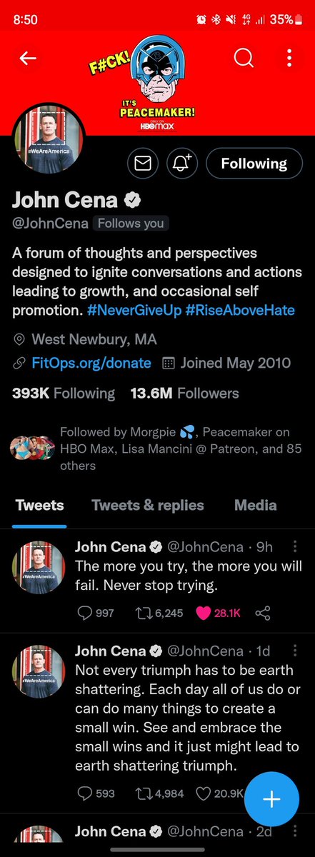 Dansoodo's tweet photo. @JohnCena well that's my day been made https://t.co/LAyoVArw6h