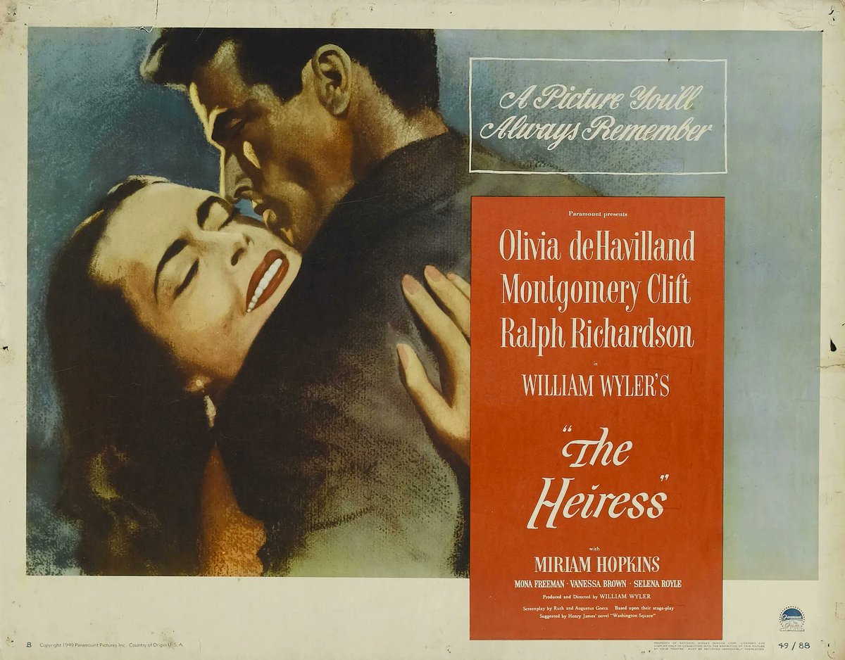 Two starring Montgomery Clift as part of our tribute to legendary costume designer Edith Head! A PLACE IN THE SUN (1951) &amp; THE HEIRESS (1949) screen in 35mm this Thursday, March 17th. One night only! Tickets: buff.ly/3BAyzo3