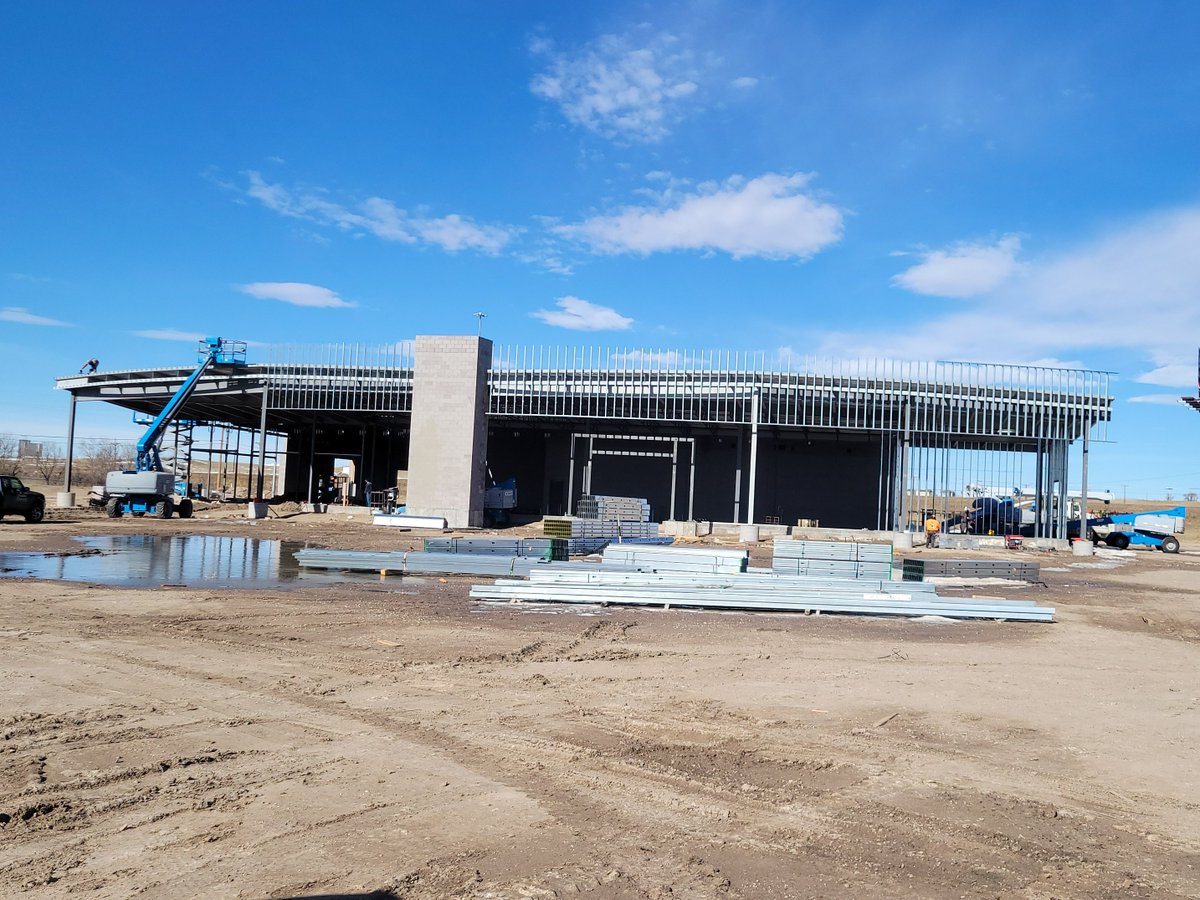 MMWyo's tweet photo. A #structural site visit to check out the steel joists and roof deck framing at a current build here in #cheyenne https://t.co/cQZCX7fPXB