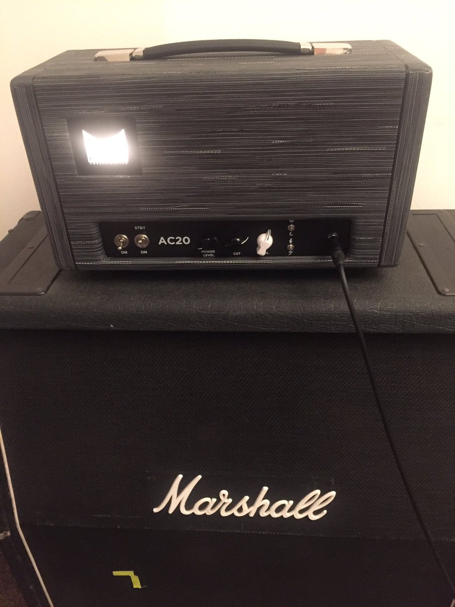 jasonbrown001's tweet photo. My first new amp in 20 years... and well worth the wait. Sounding sweet as with both the #Fender #Tele and #Gibson #LesPaul 
Please give a warm welcome to Captain #Morgan with its warm and chiming #EL34 power tubes. 
Looking forward to getting it out on the #Spairs tour in May. https://t.co/zJMFP3mghk