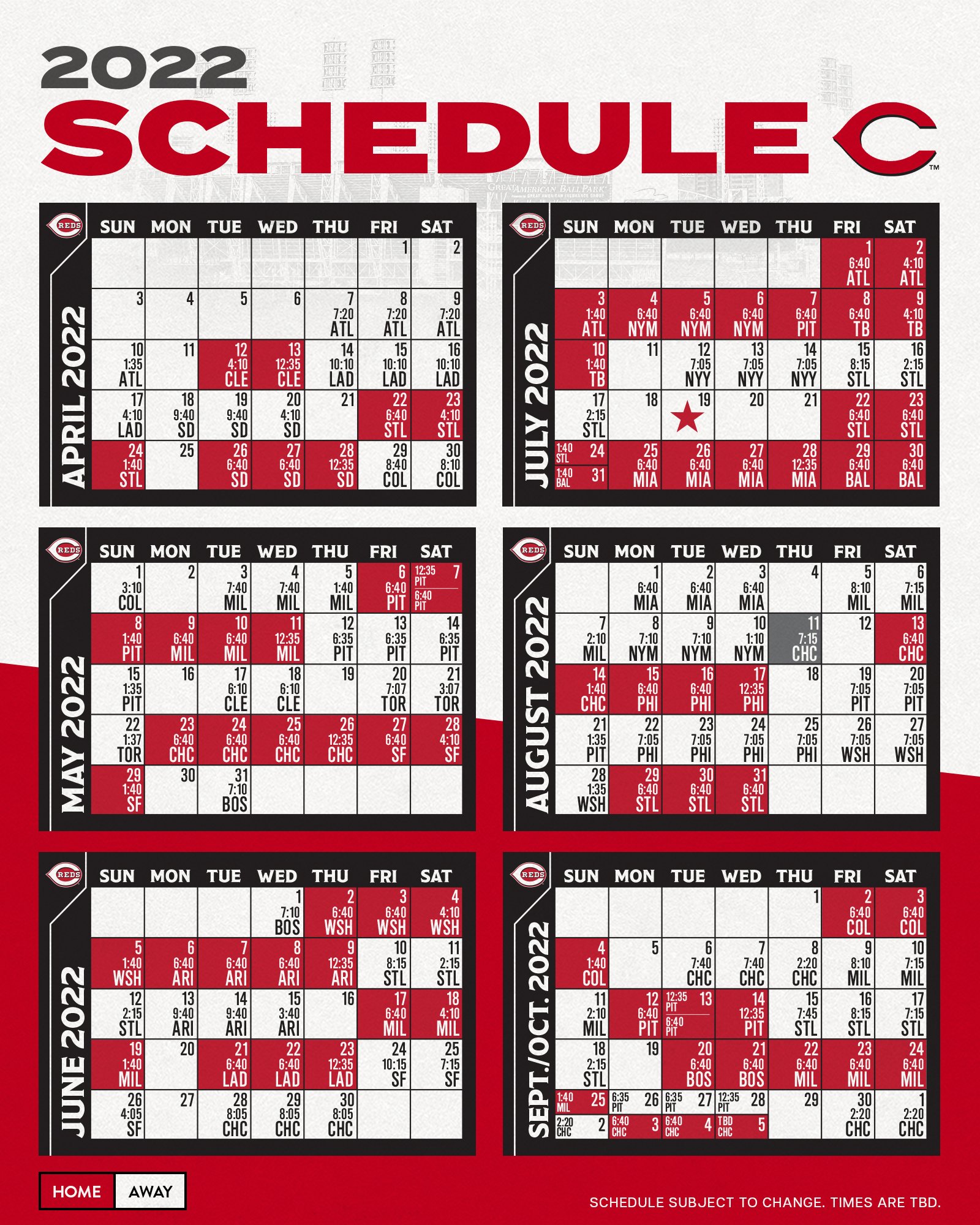 Cincinnati Reds on X: The #Reds' updated 2022 schedule is out