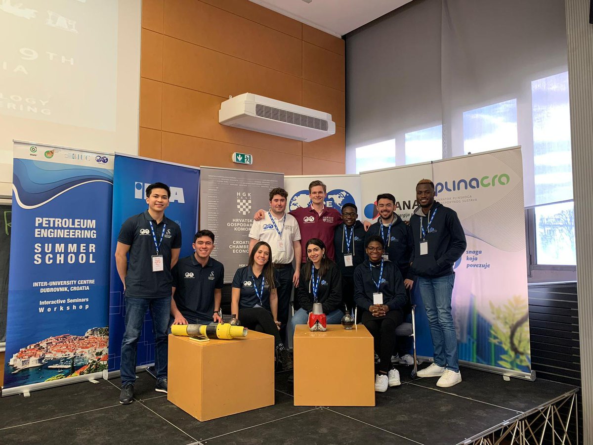 SPEHWU's tweet photo. ...and even wider! 
Proud European winners of the @PetroBowl contest after a fierce competition. Congratulations to SPE @UniStavanger (came 2nd) and @IFPSchoolSPE with whom we're off to the international stage at the ATCE in Houston come autumn #SPE @HWU_IGE @HeriotWattUni https://t.co/hGaRJxuIWQ