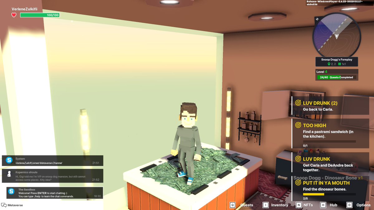 VerleneZulkifli's tweet photo. @TheSandboxGame I just participated in the daily #SandboxAlphaS2Contest for a chance to earn up to 1,000 $SAND! Starting March 16 - Take a money bath in Snoop Dogg Mansion. Check out my screenshot below!
👇 #SandboxAlphaS2 https://t.co/OOFeCWa1Nx
