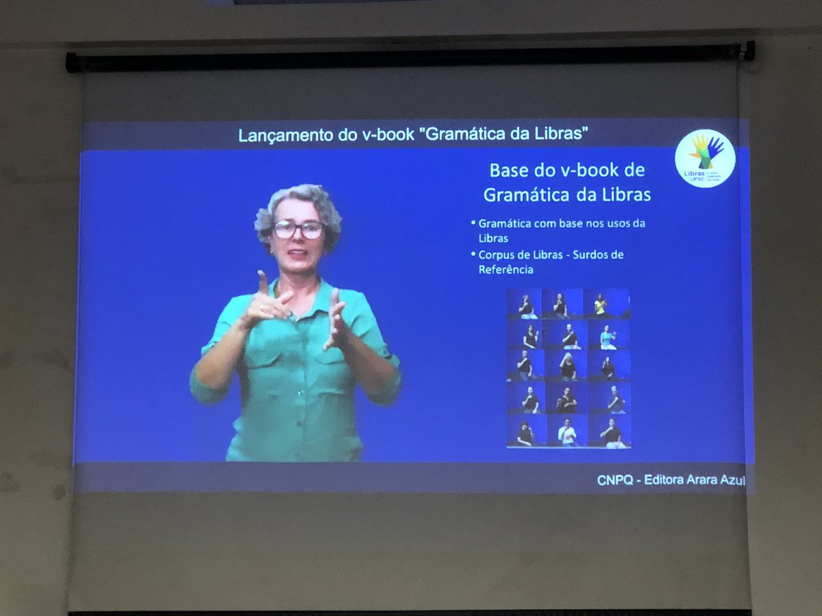 The  first premiere of the videobook „Grammar of Libras (Brazil Sign Language)“ with several deaf and non-deaf authors from various Brazil regions. Many congratulations!youtu.be/SdOqz61sw5Y <a href="/RoniceQ/">Ronice Quadros</a> <a href="/UFSC/">UFSC</a> <a href="/SignLangLingSoc/">SLLS</a>