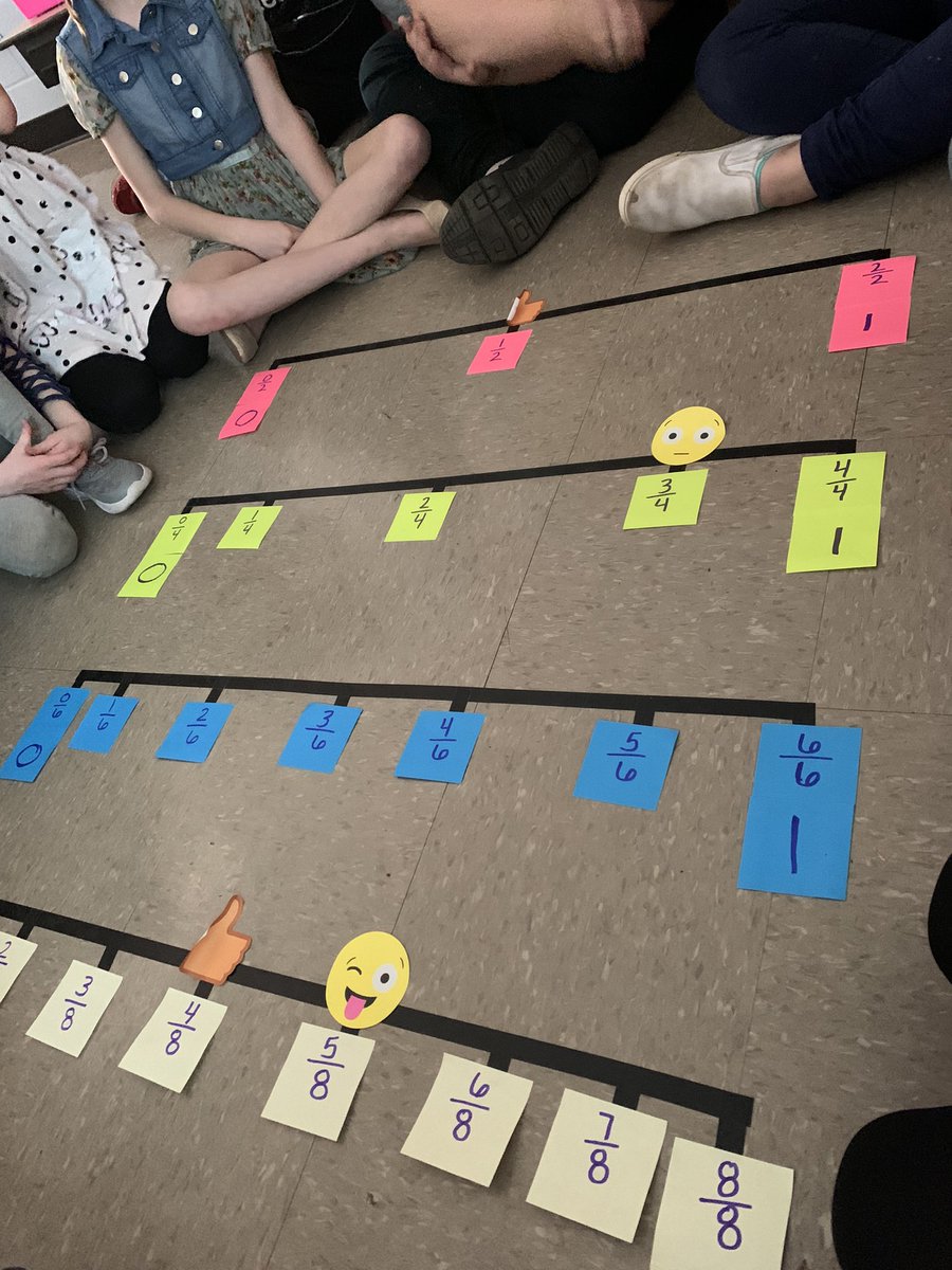 hertel_n's tweet photo. Ss practiced comparing fractions using a number line. @WestCler #MerwinMustangs #thirdgrade https://t.co/vgl1OPWoo3