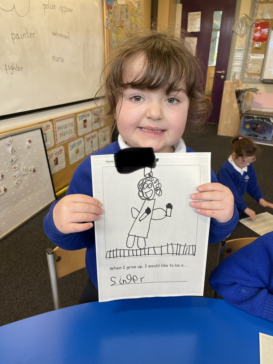 MissMachray's tweet photo. Primary 1 had a lovely time this afternoon discussing different jobs &amp; occupations that people have, then sharing what they would like to be when they grow up. Fantastic to see such great aspirations for their futures ⭐️ https://t.co/tpEElKXUTI