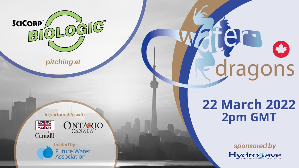 ScicorpBiologic's tweet image. We’re excited to be taking part in an international heat of the UK-based innovation competition #WaterDragons. Hosted by @FutureWaterAssoc in partnership with @TradeON &amp;amp; @GAC_Corporate you can watch us pitch on #WorldWaterDay 22
Register to join -lnkd.in/ekWTwWqs