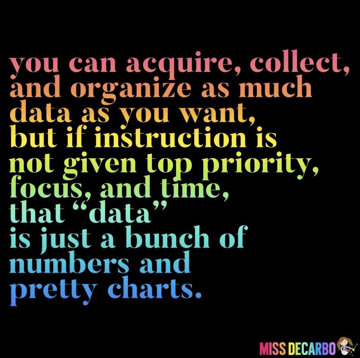 MissDeCarbo's tweet photo. Evidence-based instruction and targeted intervention is what moves our students forward! 👏 Data drives our next steps and decisions, but it is the instructional time with our students that must remain protected and at the focus of what we pour our time into. ❤️ https://t.co/OcVYKZmo9J