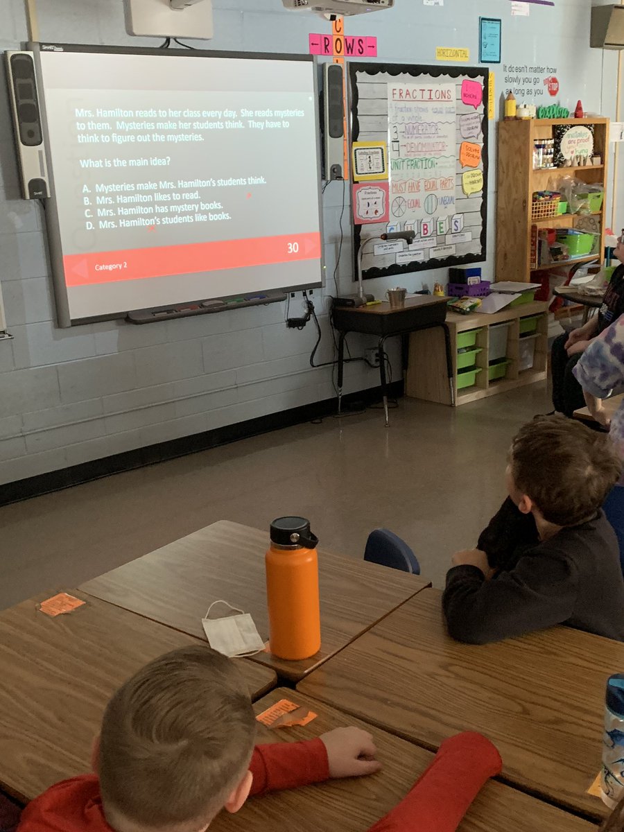 hertel_n's tweet photo. Ss enjoyed playing @Kahoot and jeopardy today while preparing for the AIR test. @WestCler #MerwinMustangs #thirdgrade https://t.co/iGIjAq6ArU