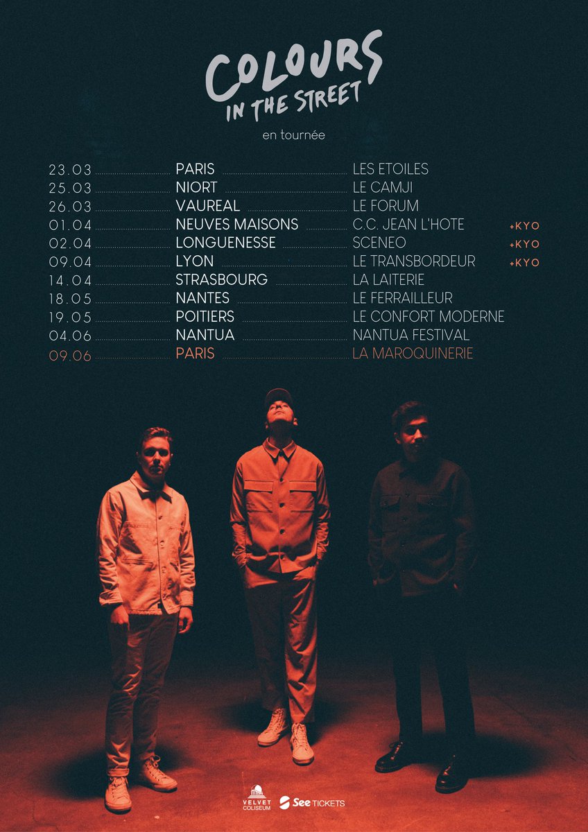 Premières dates de notre tournée!! Ça commence la semaine pro! on se voit où ?? 🤗 Tickets 👉 beacons.ai/coloursinthest…