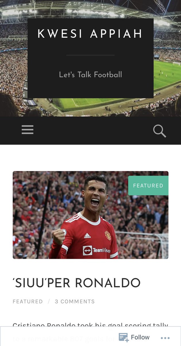 kwes1appiah's tweet photo. If you haven’t done so already, go check out my new website! 

⬇️⬇️⬇️

https://t.co/8yWIvBJCPo

😁👍🏽⚽️

#blog #kwesiappiah #letstalkfootball #jointhecoversation https://t.co/eAgSCY4AwA
