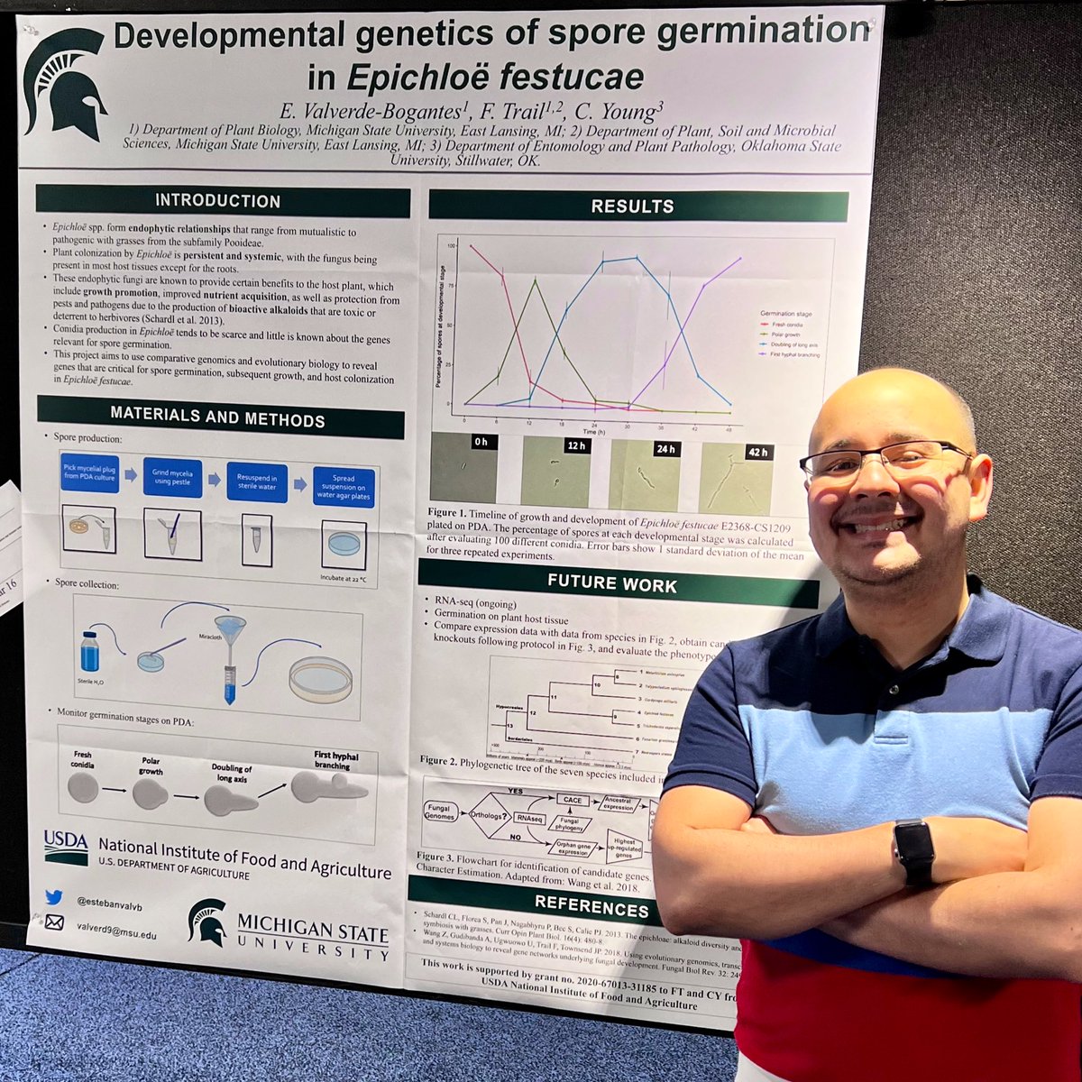 estebanvalvb's tweet image. Swing by my poster tonight! I will be presenting from 7:30-8:30 pm (poster 413W). #Fungal22