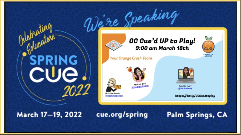 Come join us!!! <a href="/occue/">Orange County CUE</a> <a href="/thedigitalteach/">Andrea Earl</a> <a href="/Teachmrsbenda/">Natalie Benda</a>