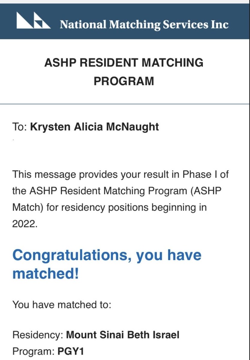 Super excited to announce that I will be continuing my post-graduate training at Mount Sinai Beth Israel as a PGY-1 pharmacy resident! To my support system, I couldn't have done it without you <3 I am so blessed and grateful!
 #RxMatch #Match22 #MatchDay2022 #Twitterx #PCOMmatch