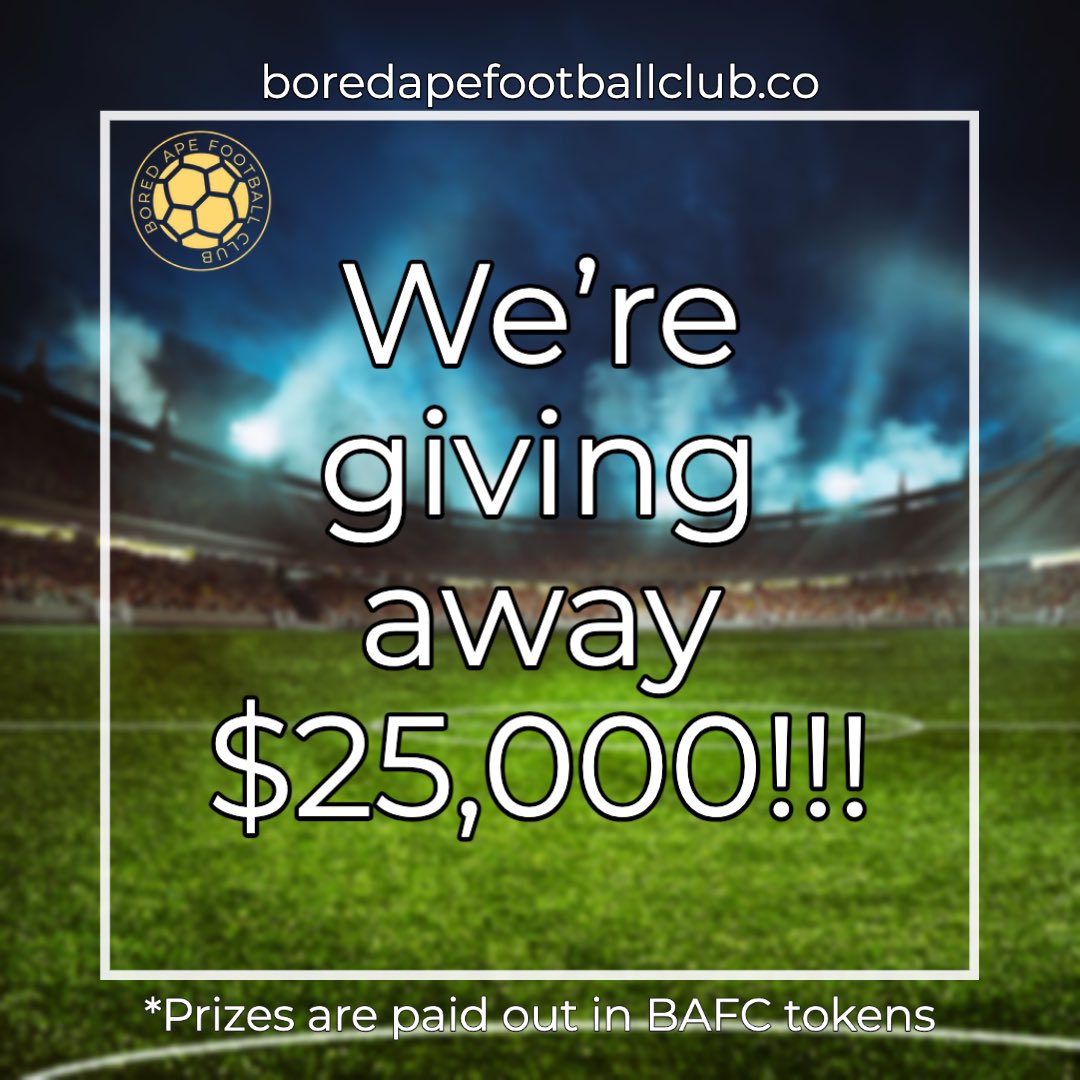 🚨 $25,000 GIVEAWAY🚨 

‼️Follow the steps to enter
⚽️ Tag 3 friends below 
❤️ retweet this tweet 
🤝 follow us

🏅 A winner will be drawn at each milestone 🏅