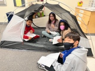 Daffron_5th's tweet photo. 5th Graders collaborating, exploring and enjoying Day 1 of #CampOnCampus! 
@pisdoutdoor @DaffronDeputies https://t.co/8Ub9OBuiRB