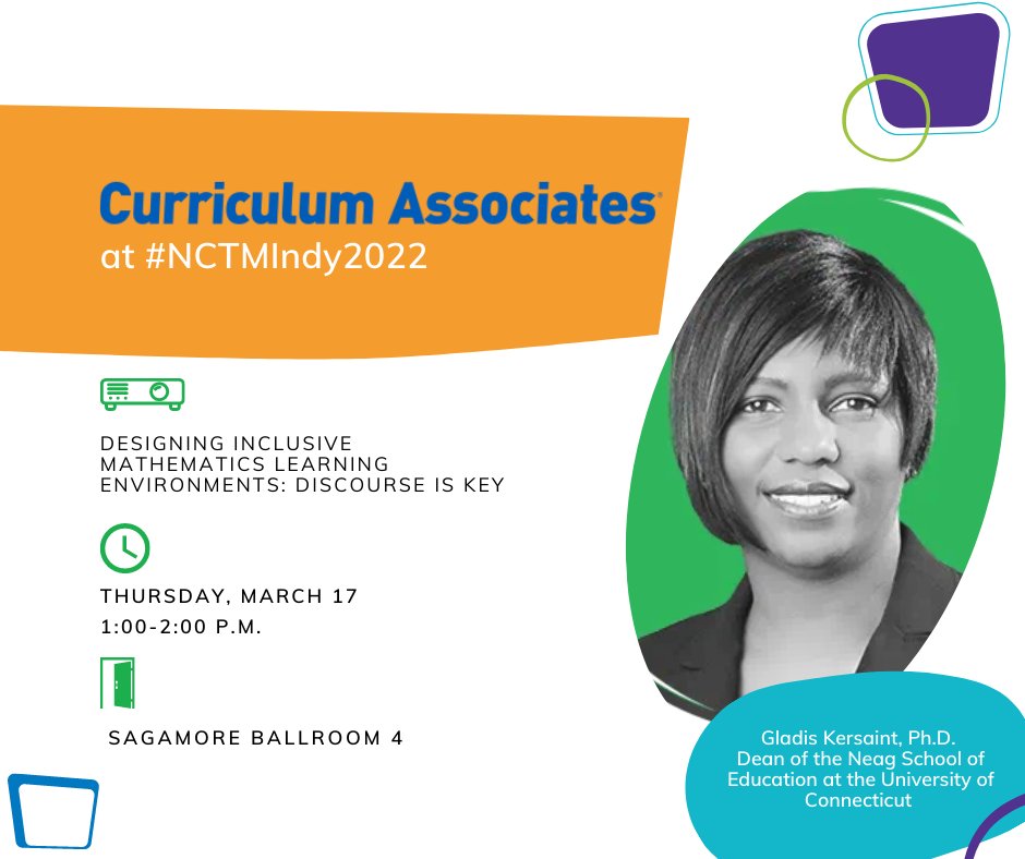 GKersaint's tweet photo. I cannot wait to present on designing inclusive math environments at #NCTMINDY2022. Learning design is my passion, and I’m so excited to collaborate with Indiana educators. @UConnNeag (using an image from my days as the Dean) @CurriculumAssoc https://t.co/VwKDs3y6y7