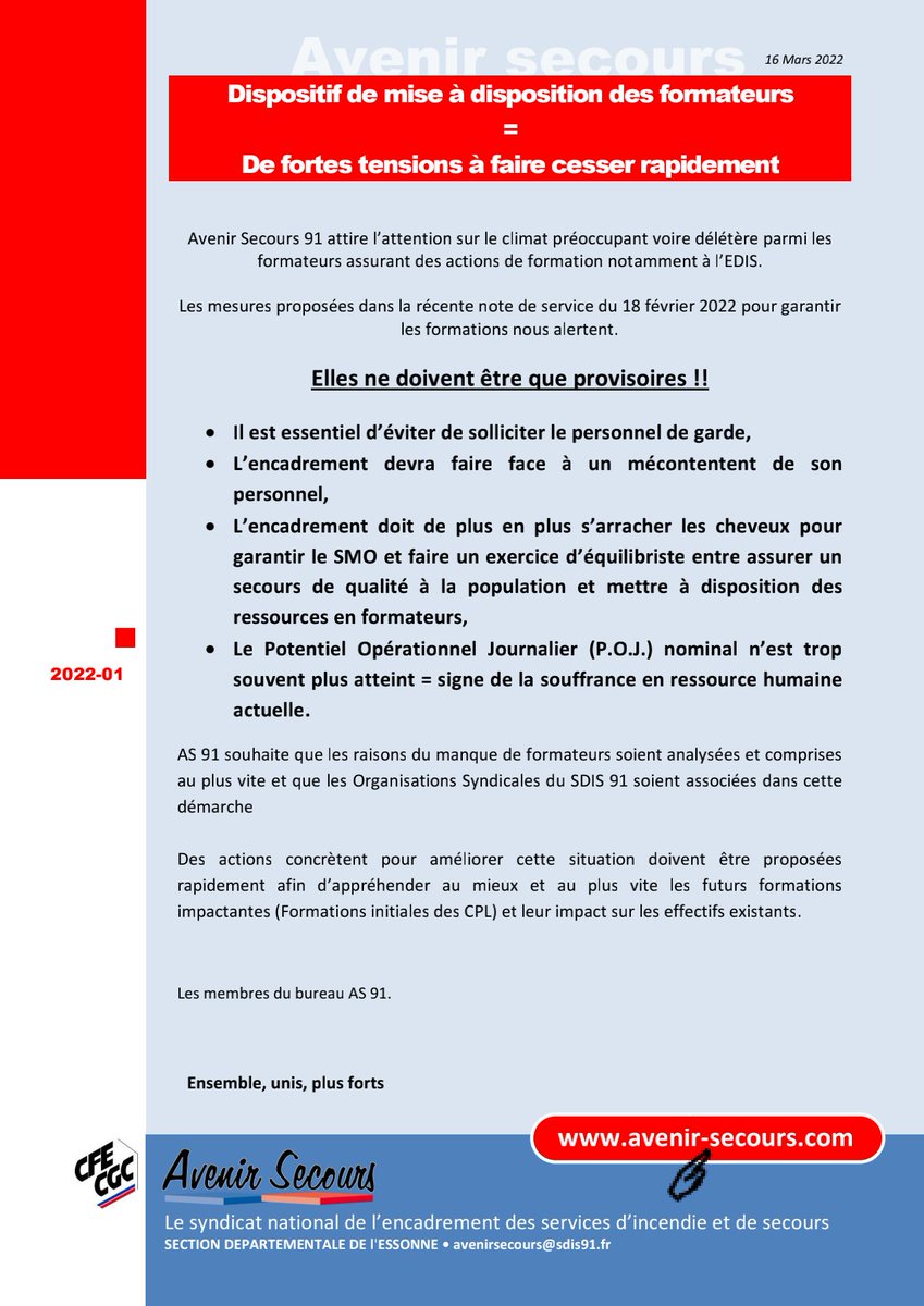 Communiqué du jour... ça grogne....