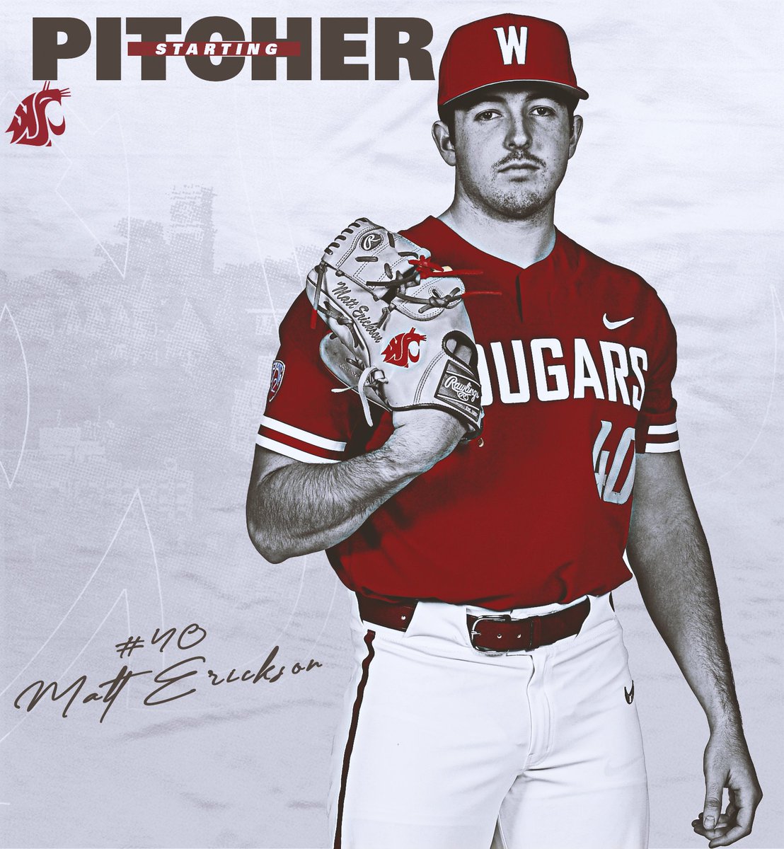 wsucougarbsb's tweet image. Lefthander Matt Erickson starts today's game against Bushnell

#GoCougs