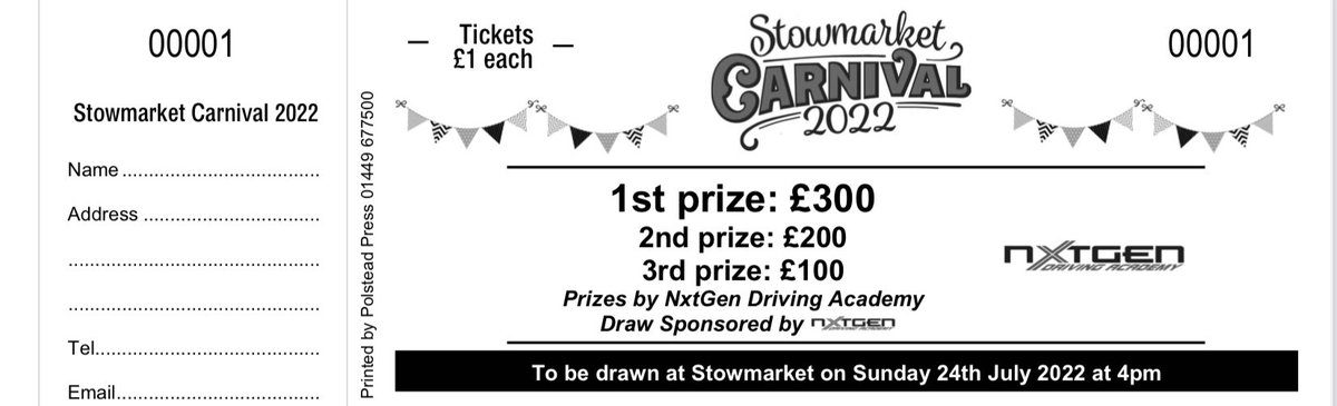 #suffolkhour A great week for #StowmarketCarnival We’ve received some funding, our lounge is now full of red, white &amp; blue bunting &amp; Union Jacks!  We have a great new treasurer and our draw tickets are being produced!