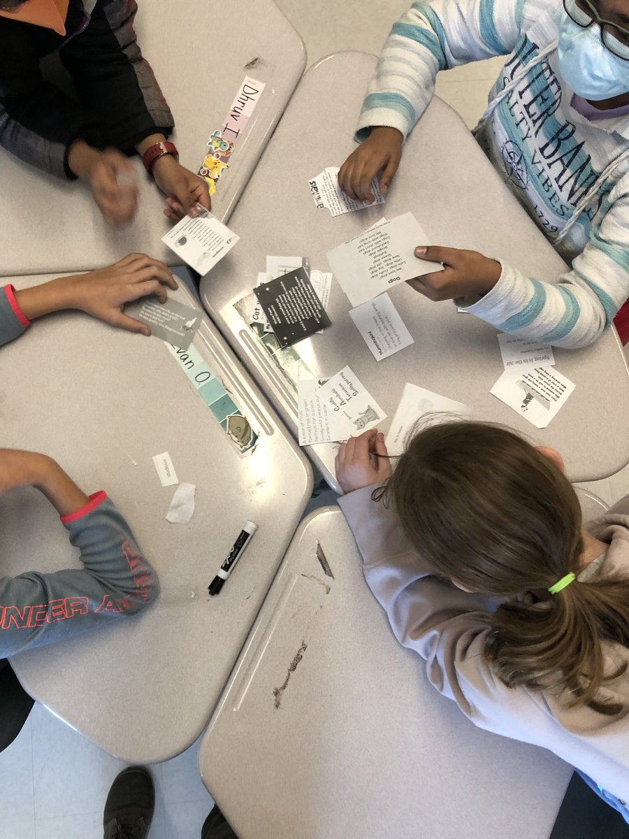 So much happening in 5W with poetry! So excited to see our kids collaborating while discussing poems! <a href="/MsWolken/">Ms. Wolken</a> <a href="/GoshenPostES/">Goshen Post ES</a> #gogpgators #collaborgators