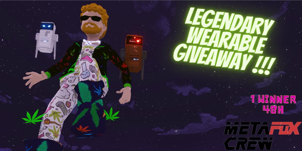 L0caldutchart's tweet photo. 🚨#Wearables #Giveaways thanks to @MetafoxCrew🚨

🇮🇹🔥We are giving 1x Legendary DROID D2-CL2🔥🇮🇹
1x winner 🏆

1⃣Follow me &amp; @MetafoxCrew
2⃣♥️&amp;RT
3⃣Tag friends
⏰48h 

👇Find it Here👇
https://t.co/niGAgJ6wJ6

#NFTs #NFTgiveaway #NFTcommunity #Metaverse #DCL #Decentraland #MANA https://t.co/w8Cx8DwoE2