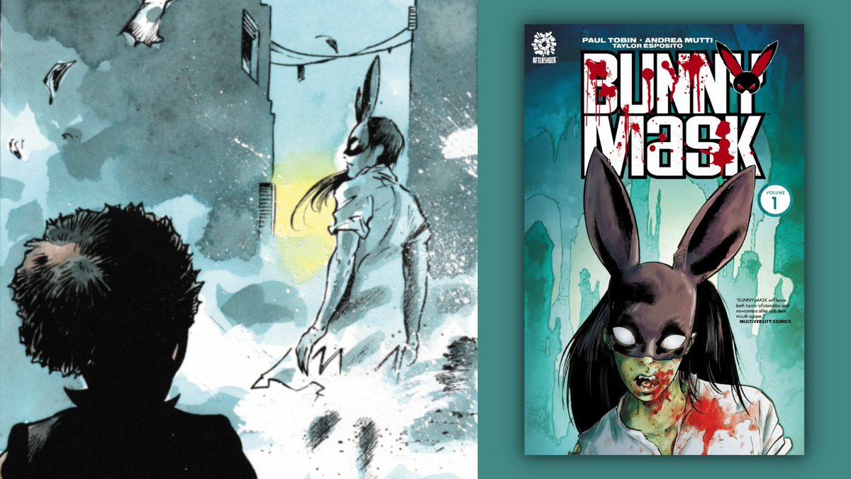 "#BunnyMaskComic 🐰 will leave both #horror aficionados and newcomers alike with their mouths agape." - <a href="/multiversitycom/">Multiversity Comics</a> 

BUNNY MASK VOL. 1: THE CHIPPING OF THE TEETH #TPB by writer <a href="/PaulTobin/">Paul Tobin</a> and artist <a href="/andreamutti9/">andrea mutti</a> is the complete first arc of the hit #comic and out NOW! 💥