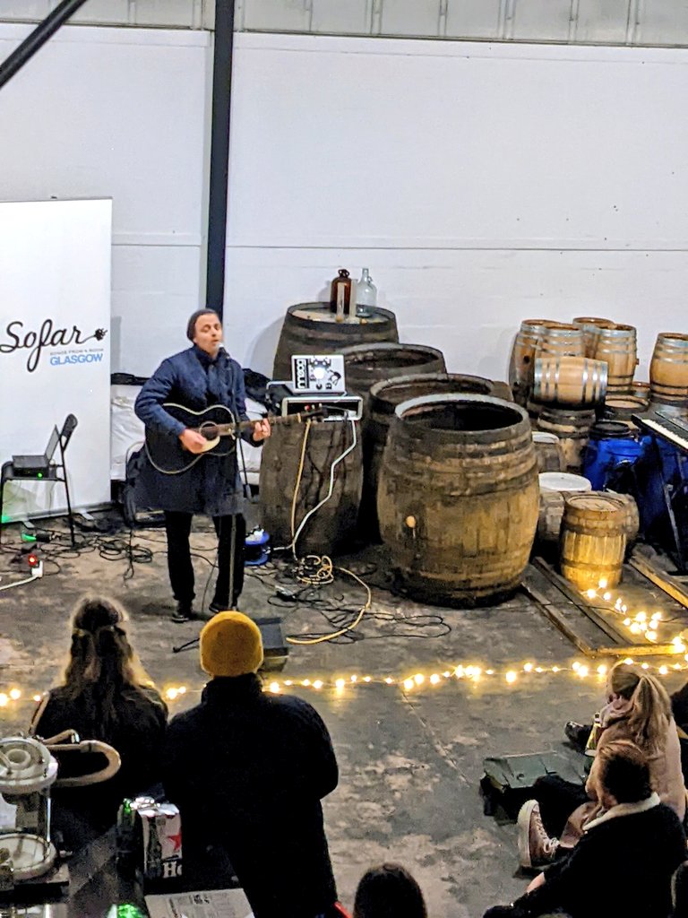 SofarGlasgow's tweet photo. Our second act of the evening - the terrific @GeorgeCosby! β¨π
#sofarsounds #glasgow #westerdistillery #sofargla https://t.co/l2XNfopqpo