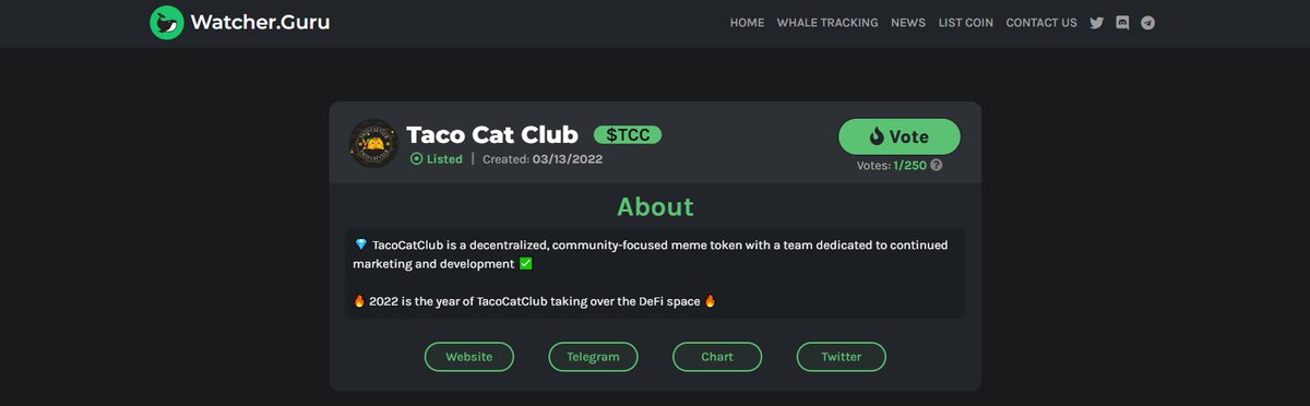 TacoCatClub's tweet photo. We are officially listed on https://t.co/umT6urn52p
Vote for us via link below : 
https://t.co/nZgJND5nFe https://t.co/wkpk9291Ok
