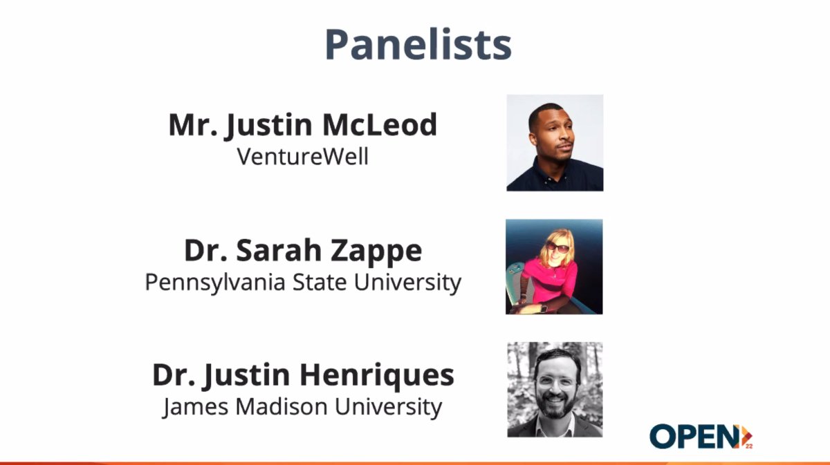 venturewell's tweet photo. Thrilled to have Dr. Gilda Barabino @OlinCollege monitoring today's #vwopen 22 plenary, "Belong Matters: Make Room for Inclusive Stories," with panelists Sarah Zappe @penn_state Justin Henriques @JMU and Justin McLeod @venturewell https://t.co/sBWOW8lu1s https://t.co/HlgF4ohjnl