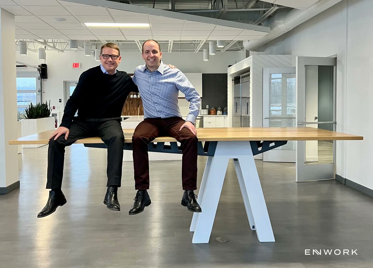 Enwork's tweet photo. Have you visited our new headquarters yet? President Mike Kelley and VP Brandon Reame are here, ready to host a tour! #Enwork #alwaysahead https://t.co/ZgwC5WcKBr