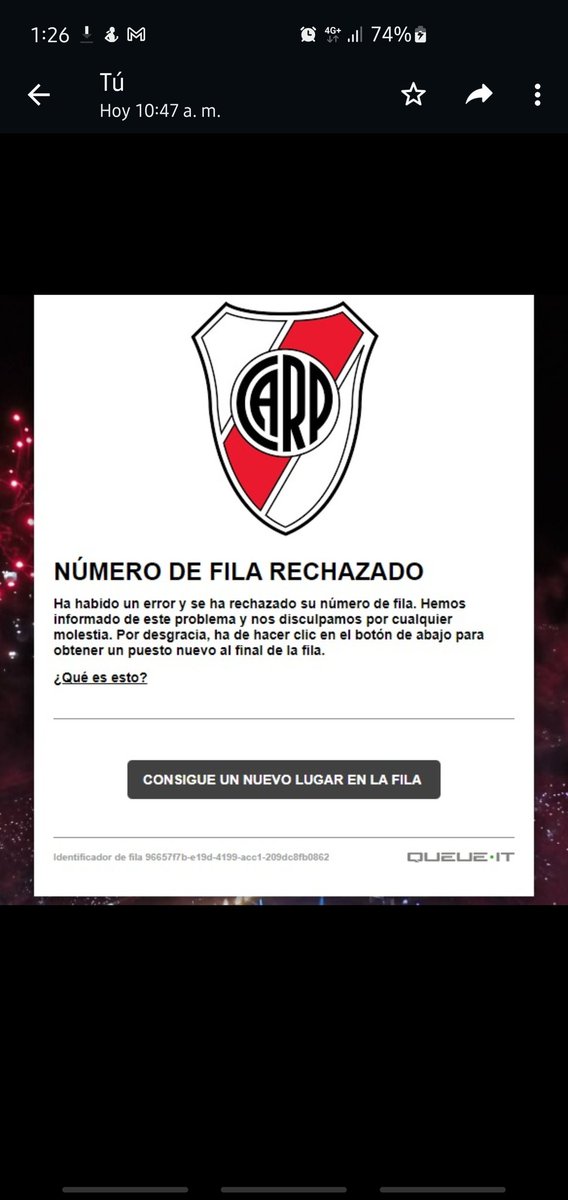 KevinIsaia's tweet photo. @RiverID_ Despues de 45 minutos, entre 10am, error.... https://t.co/3uedmWKjej