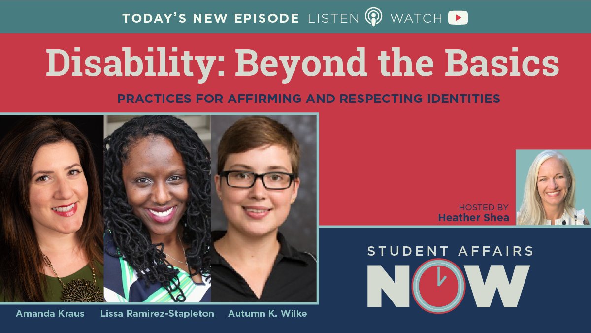 StuAffairsNOW's tweet photo. Disability: Beyond the Basics [Today's New Episode on Student Affairs NOW] - https://t.co/3tzkdXFfaO https://t.co/2IJ2KA6ei1