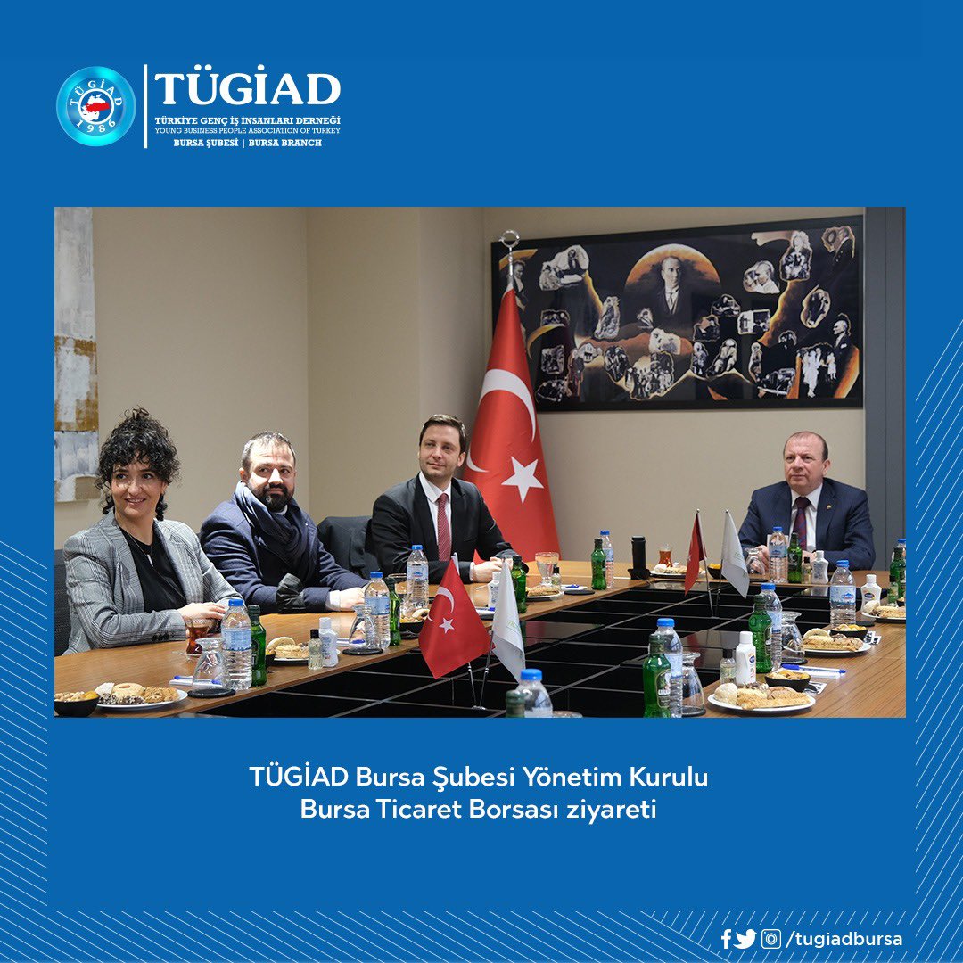 TUGIADBURSA's tweet photo. TÜGİAD Bursa Şubesi Yönetim Kurulu Bursa Ticaret Borsası’nı ziyaret etti. Bursa Ticaret Borsası Başkanı ve Türkiye Odalar ve Borsalar Birliği Yönetim Kurulu Üyesi Özer Matlı ile bir araya gelen yönetim kurulumuz fikir alışverişinde bulundu. https://t.co/OVGYaf0htO