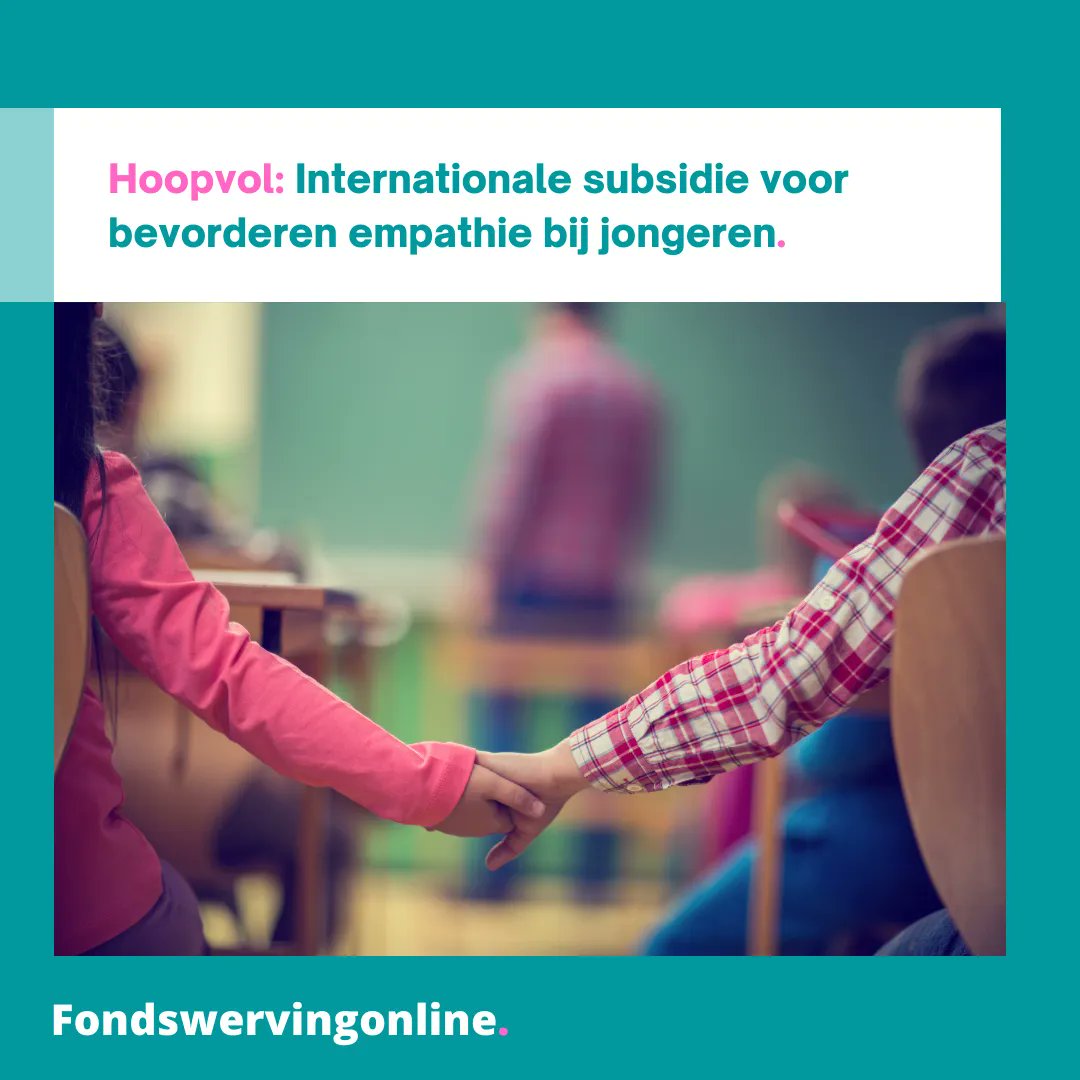 TenPages's tweet image. HOOPVOL: INTERNATIONALE SUBSIDIE VOOR BEVORDEREN VAN EMPATHIE BIJ KINDEREN EN JONGEREN 😍 
Internationale subsidie voor projecten gericht op het bevorderen van empathie bij kinderen en jongeren: Aanvragen mogelijk tot 15 april a.s. Zie: buff.ly/360G2Bj #subsidie #fonds