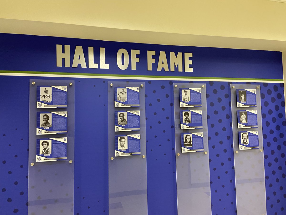 GeauxDU's tweet photo. Here are a few more pictures of the new wall display honoring the last two induction classes to the #DUSHOF #MyDU #GeauxBleu https://t.co/WdBiB1gfPY
