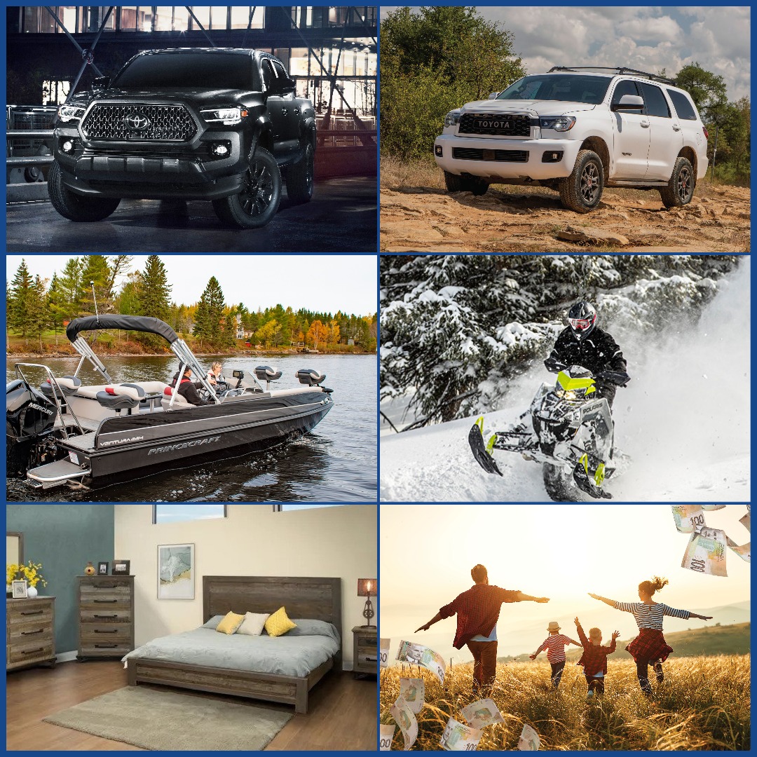 StBMegaMillion's tweet photo. You could win our biggest cash prize ever ($1.25 MILLION) or a home package worth over $1.5 million.
And, every home package includes tons of extras β like trucks, boats, furniture, and CASH: https://t.co/WogP6Od4hQ #brandonmb #grandprize #manitoba #stbmega https://t.co/25xrYhkwlc