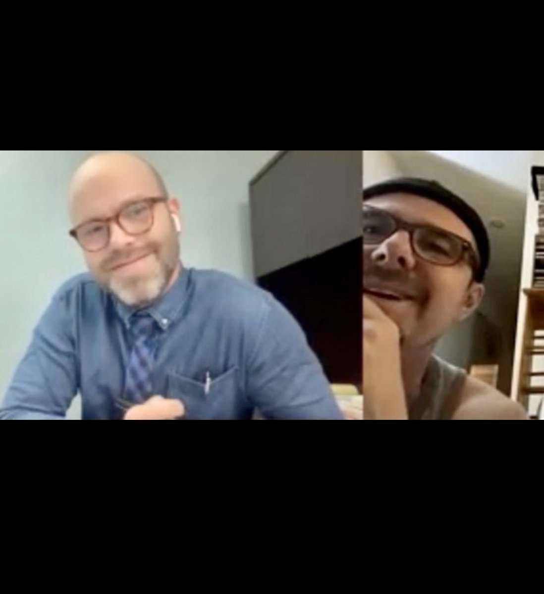 eesolomo's tweet photo. #SAYGAY Moments of pure JOY having Edmund White & Michael Carroll (@mcarrollny) join #QueerIntersections today. Phenomenal fellowship & Q&A with students. THANK YOU! The teacher & fan in me are most full today. 🏳️🌈📚❤️🙏🏼
#AmericanStudies #lgbtq #AcademicTwitter #BookTwitter https://t.co/DVAG1Uulkm