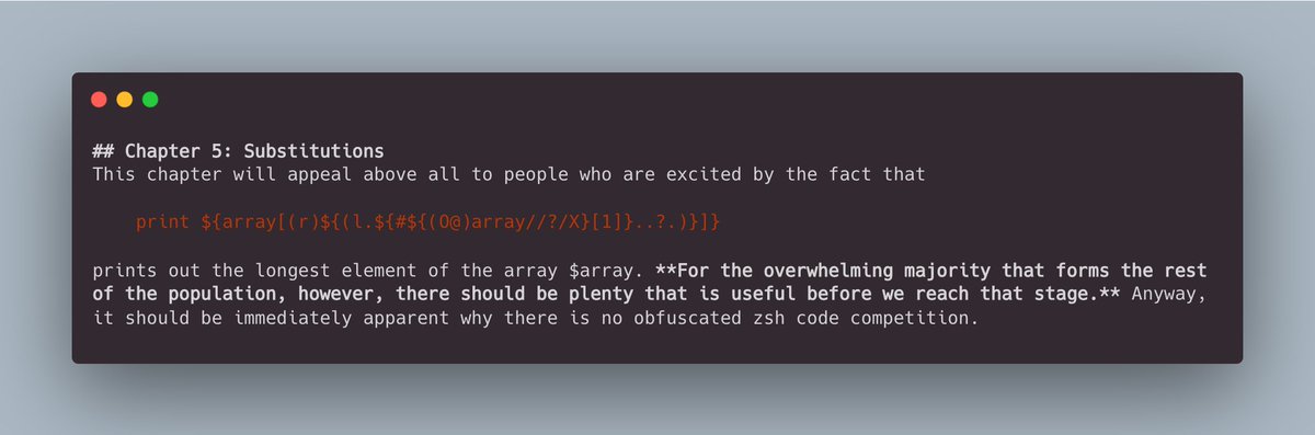 JRGould's tweet photo. Tinkering with #zsh a bit lately and just realized that whoever wrote the docs is lowkey hilarious: https://t.co/0uR0a02ObP