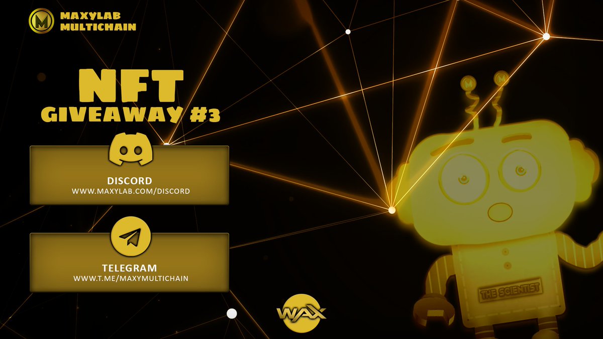 maxytv's tweet image. #NFT #Giveaway Alert!🚨
1. Like this post and RT
2. Follow @maxylabs & @maxytv
3. Tag 2 friends in a comment 
4. Drop your #WAXP addy.
Giveaway link in first comment 👇
@AtomicHub @neftyblocks @nfthiveio @WAX_io