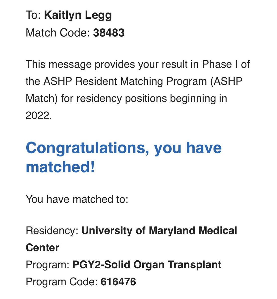 I’m so excited to announce that I will be moving to Baltimore to be a Solid Organ Transplant Pharmacist! <a href="/umresfelrx/">umresfelrx</a>