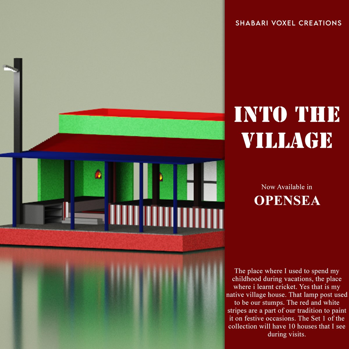 Shabarigirisan4's tweet photo. Houses in the village of Tamilnadu. 
That is an OG voxel creation based on the houses that I visited at different times with its uniqueness
1/1 edition 
The first piece from the collection. The collection consists of  10 pieces.
Do show some love

https://t.co/EiBr27ZeHL https://t.co/3zCxQHuQil