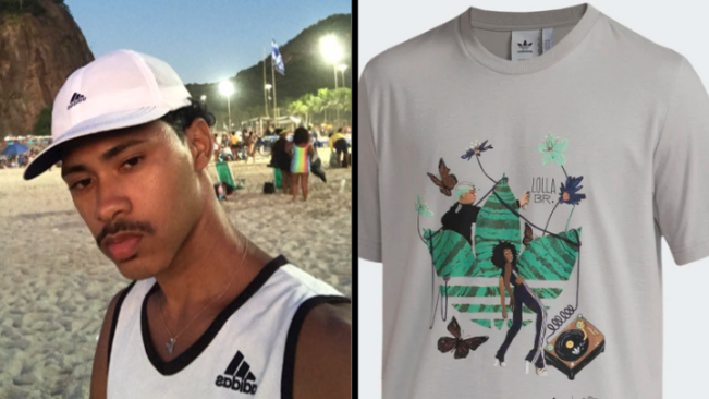 RapMais's tweet photo. Artista visual, Vinícius Alencar (muitocria), estampa coleção com a Adidas no Lollapalooza - https://t.co/LYrLNKh6e5 https://t.co/tNnU8eqMTE