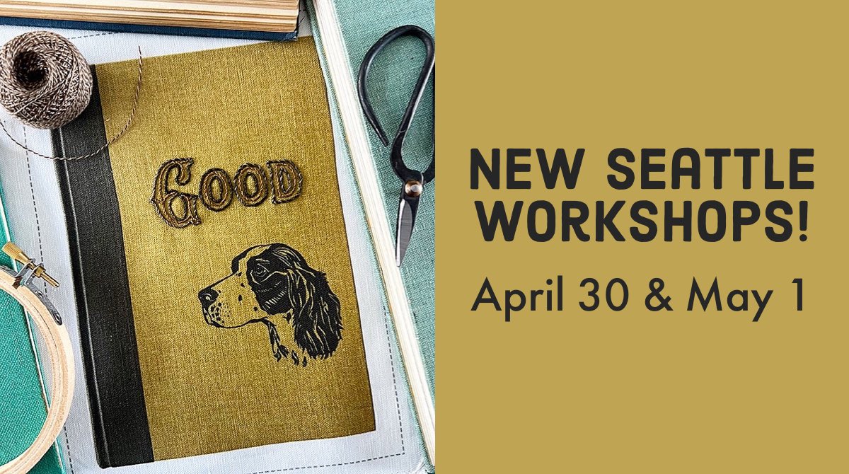 New workshops, including Book Cover Embroidery are happening at Monster - a brilliant shop and classroom in the Ballard neighborhood of Seattle. Find complete sign up info here: monstermonster.shop/apps/bookthata…