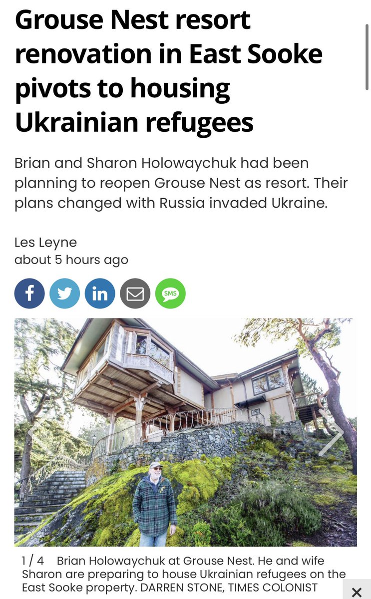 Our story of pivoting the resort to help Ukrainian refugees was featured on the <a href="/timescolonist/">Times Colonist</a> - timescolonist.com/local-news/les… #Ukraine