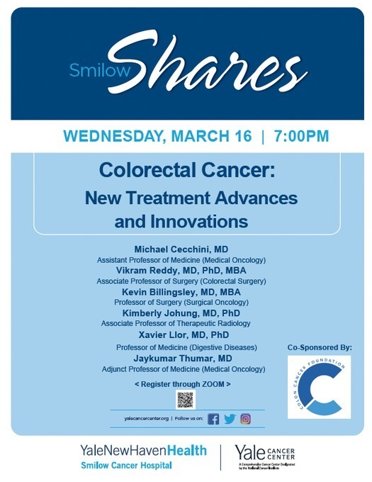 DocMeetingsCRS (@docmeetings_crs) on Twitter photo Smilow Shares: "Colorectal Cancer: New Treatment Advances and Innovations"
<a href="/YaleMedicine/">Yale Medicine</a>
3/16/22, 7:00 PM UTC -5
<a href="/MichaelCecchini/">Michael Cecchini</a>
Vikram Reddy
Kevin Billingsley
Kimberly Johung
Xavier Llor
Jaykumar Thumar
docmeetings.com/events/604196c…
#webinar #oncology #oncologia Smilow Shares: "Colorectal Cancer: New Treatment Advances and Innovations"
<a href="/YaleMedicine/">Yale Medicine</a>
3/16/22, 7:00 PM UTC -5
<a href="/MichaelCecchini/">Michael Cecchini</a>
Vikram Reddy
Kevin Billingsley
Kimberly Johung
Xavier Llor
Jaykumar Thumar
docmeetings.com/events/604196c…
#webinar #oncology #oncologia